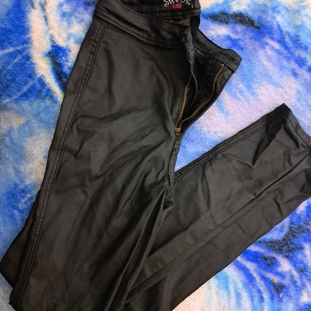 Swank A Posh Black Leather High Waist